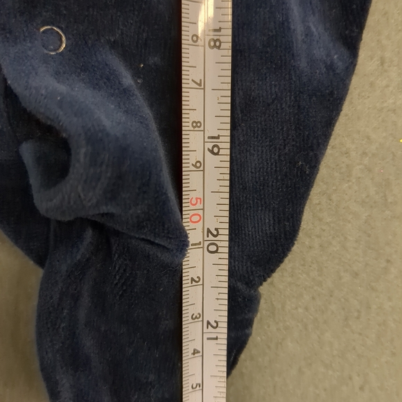 Vintage Jacadi Velvet Blue Bear Jumpsuit Pajamas 12MO - Picture 10 of 10